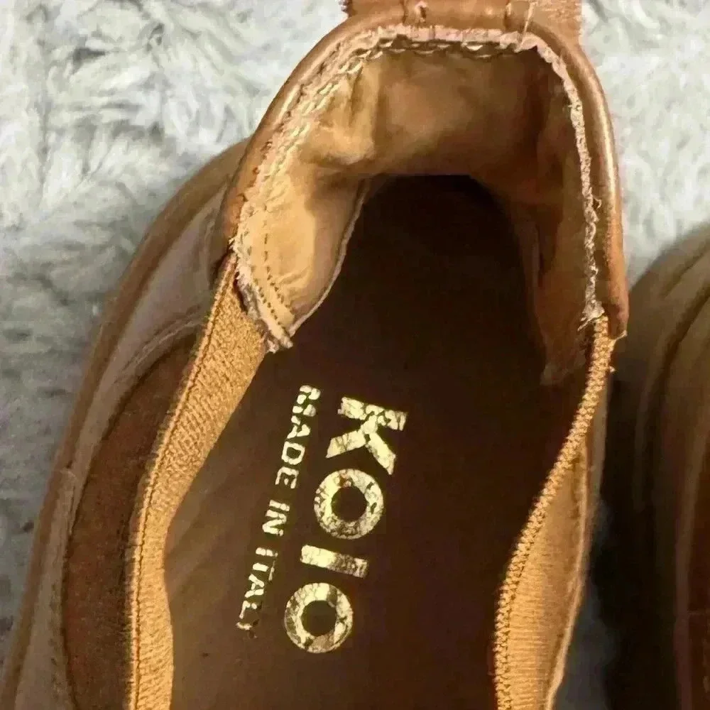 KOIO Verona Leather Chelsea Boots Chunky Sole Minimalist Tan Beige Platform